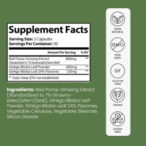 Ginko Biloba + Ginseng supplements facts