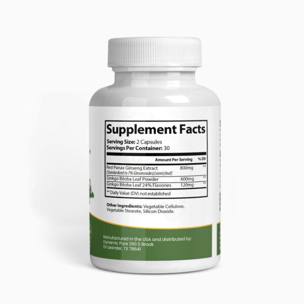 suplement fact Ginko Biloba + Ginseng