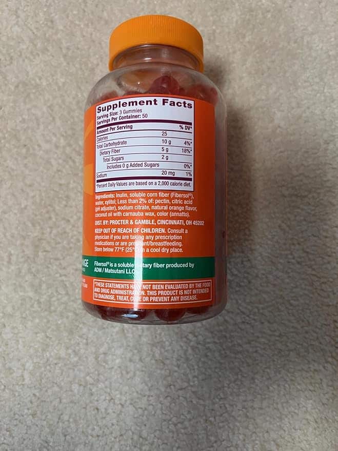 Metamucil Fiber Gummies nutrition facts