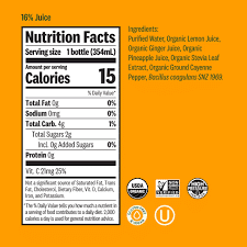 Suja Organic Ginger Love nutrition facts