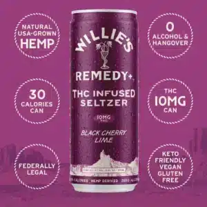 Willie’s Remedy Black Cherry Lime 10mg Sparkling Seltzer