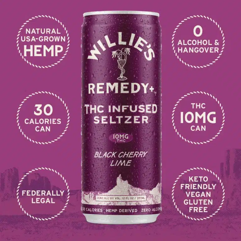 Willie’s Remedy Black Cherry Lime 10mg Sparkling Seltzer